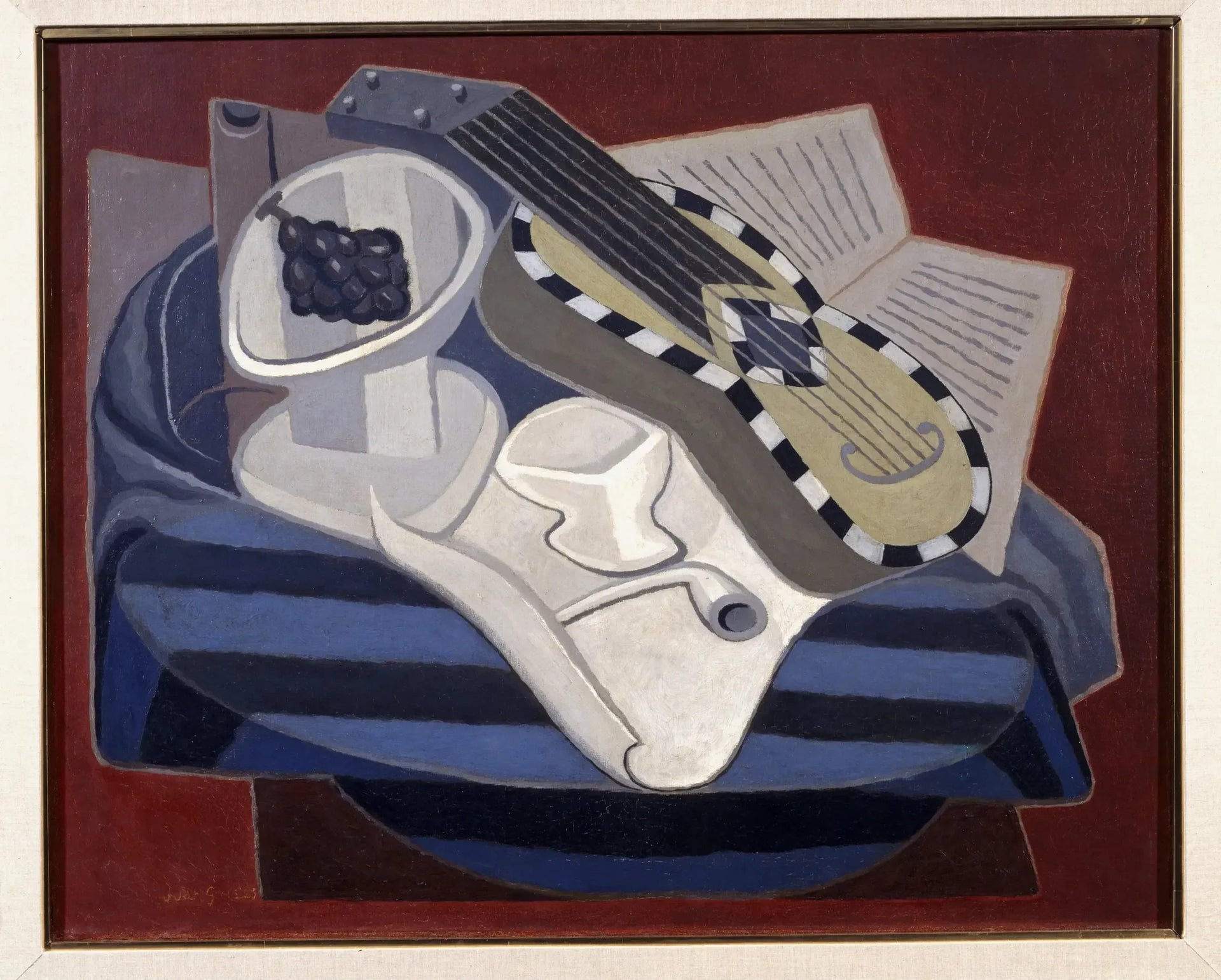 La guitare aux incrustations - Juan Gris image 1 copie peinte à la main à l’huile