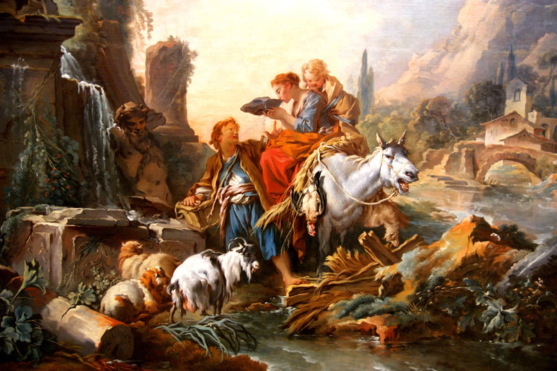 De halte bij de fontein - François Boucher