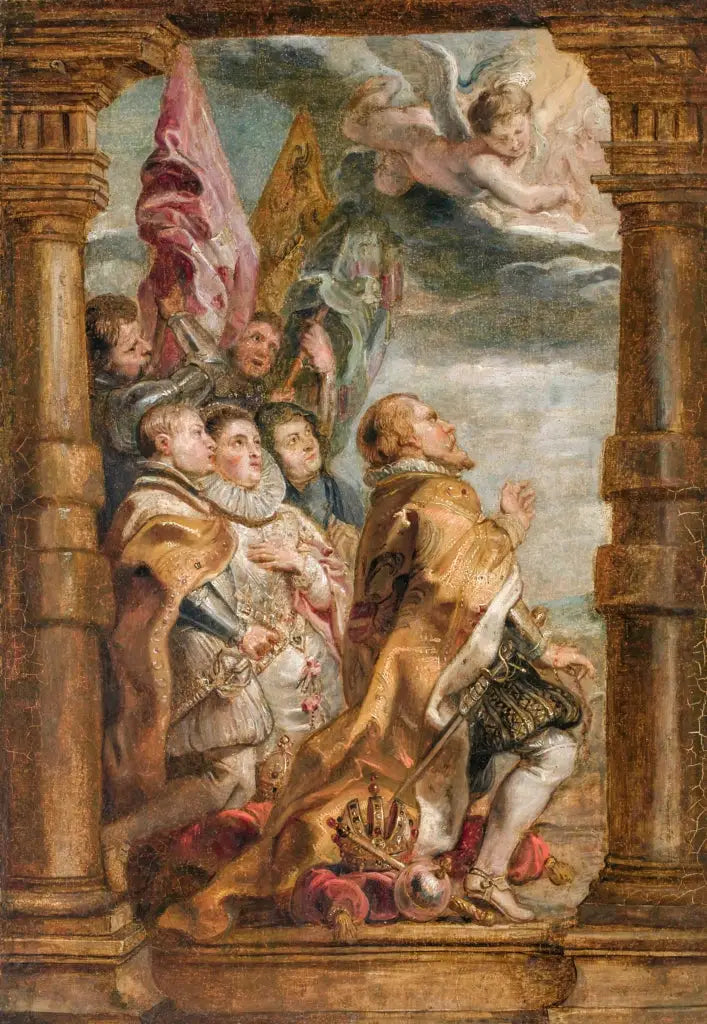 De wereldlijke hiërarchie in aanbidding - Peter Paul Rubens
