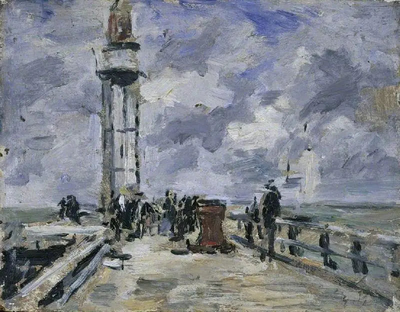De pier en de vuurtoren van Honfleur - Eugène Boudin