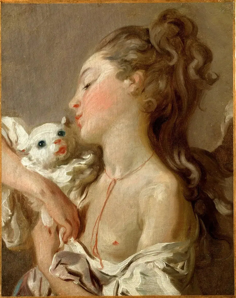 Het jonge meisje met de kat - Jean-Honoré Fragonard