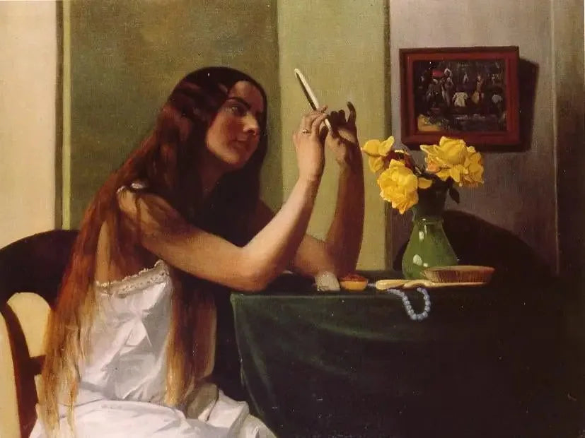 Het meisje voor de spiegel - Félix Vallotton

Source:
La jeune fille au miroir - Félix Vallotton