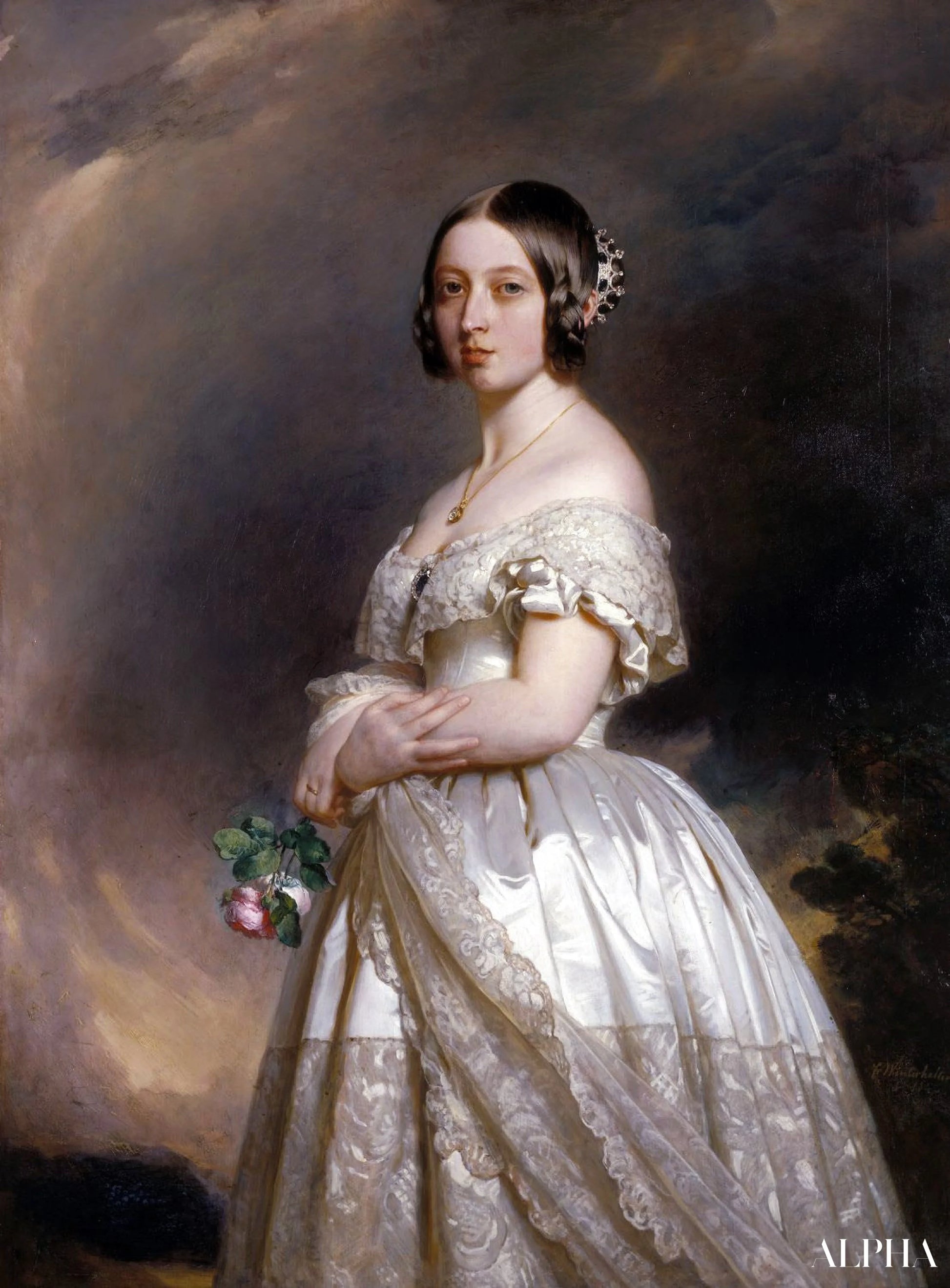 De jonge koningin Victoria - Franz Xaver Winterhalter - Reproducties van schilderijen en hoogwaardige schilderijen