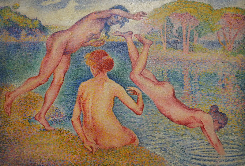 Het vrolijke baden - Henri-Edmond Cross