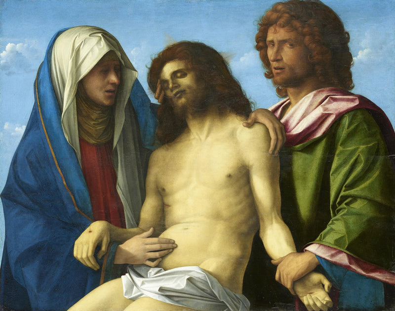 De Lamentatie: Het lichaam van Christus vastgehouden door Maria en Johannes / Pietà - Giovanni Bellini