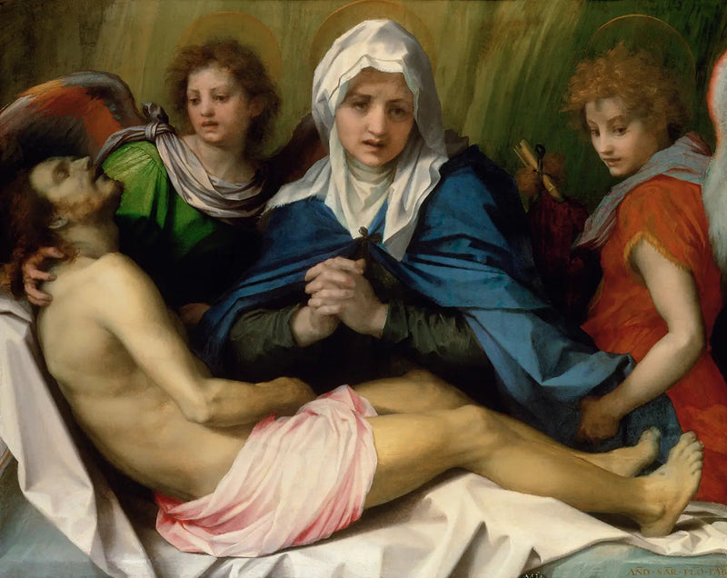 De klaagzang over het lichaam van de gestorven Christus - Andrea del Sarto