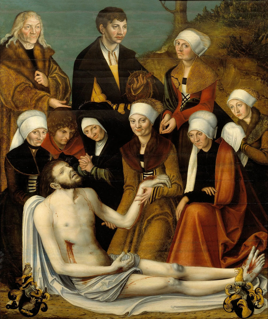 De klaagzang over het lichaam van de gestorven Christus - Lucas Cranach de Oudere