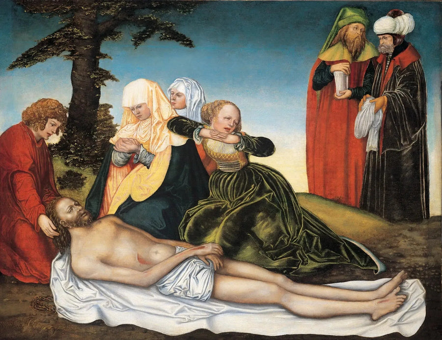 De klaagzang over het lichaam van de gestorven Christus - Lucas Cranach de Oudere