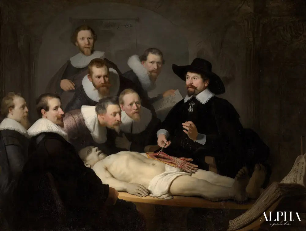 La leçon d'anatomie du Dr. Nicolaes Tulp, 1632 - Rembrandt van Rijn - Reproductions de tableaux et peintures haut de gamme