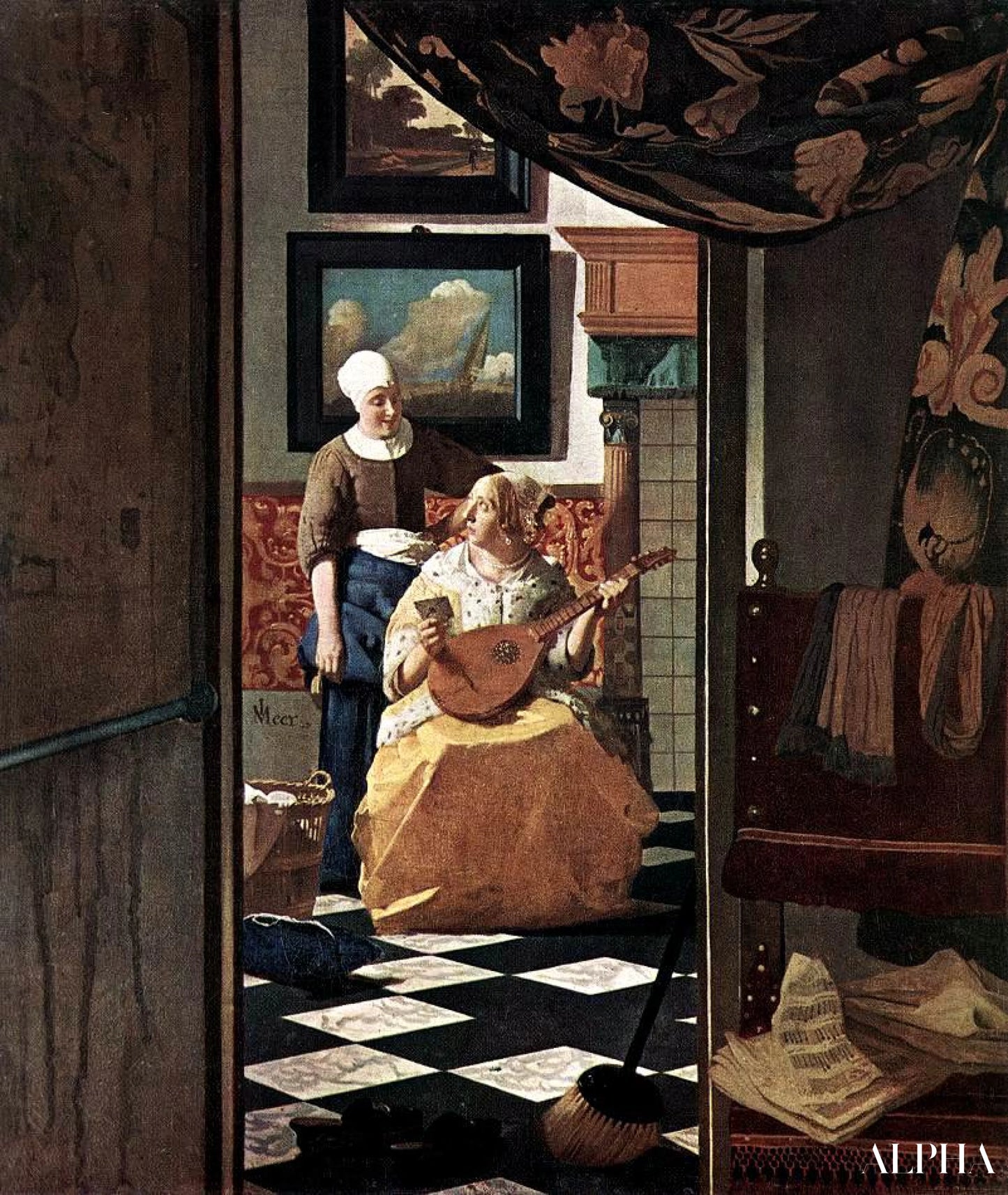 De Liefdesbrief (Vermeer) - Johannes Vermeer - Reproducties van schilderijen en hoogwaardige schilderijen