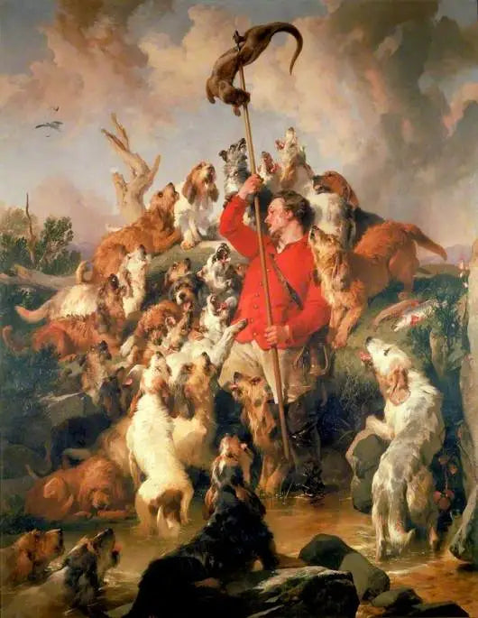 De aangevallen otter, de otterhonden van graaf Aberdeen - Edwin Henry Landseer

Source:
La Loutre harponnée, les chiens à loutre du comte d'Aberdeen - Edwin Henry Landseer