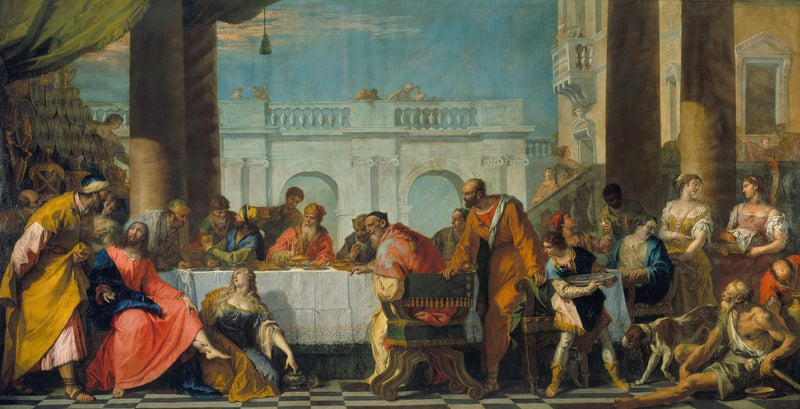 De Madeleine die de voeten van Christus zalft - Sebastiano Ricci