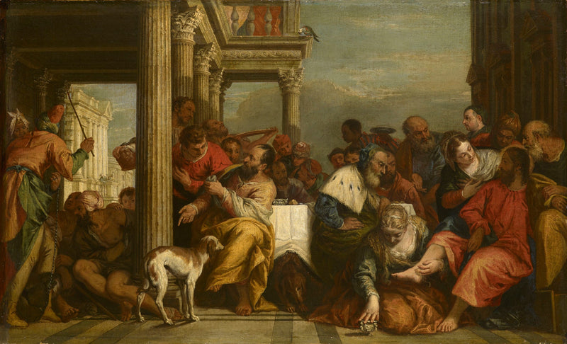 De Madeleine die de voeten van Christus zalft - Sebastiano Ricci