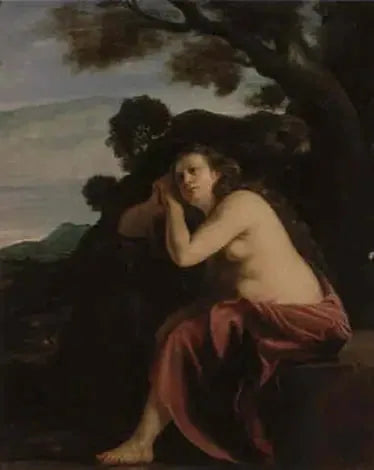 De boetende Madeleine in een landschap - Artemisia Gentileschi