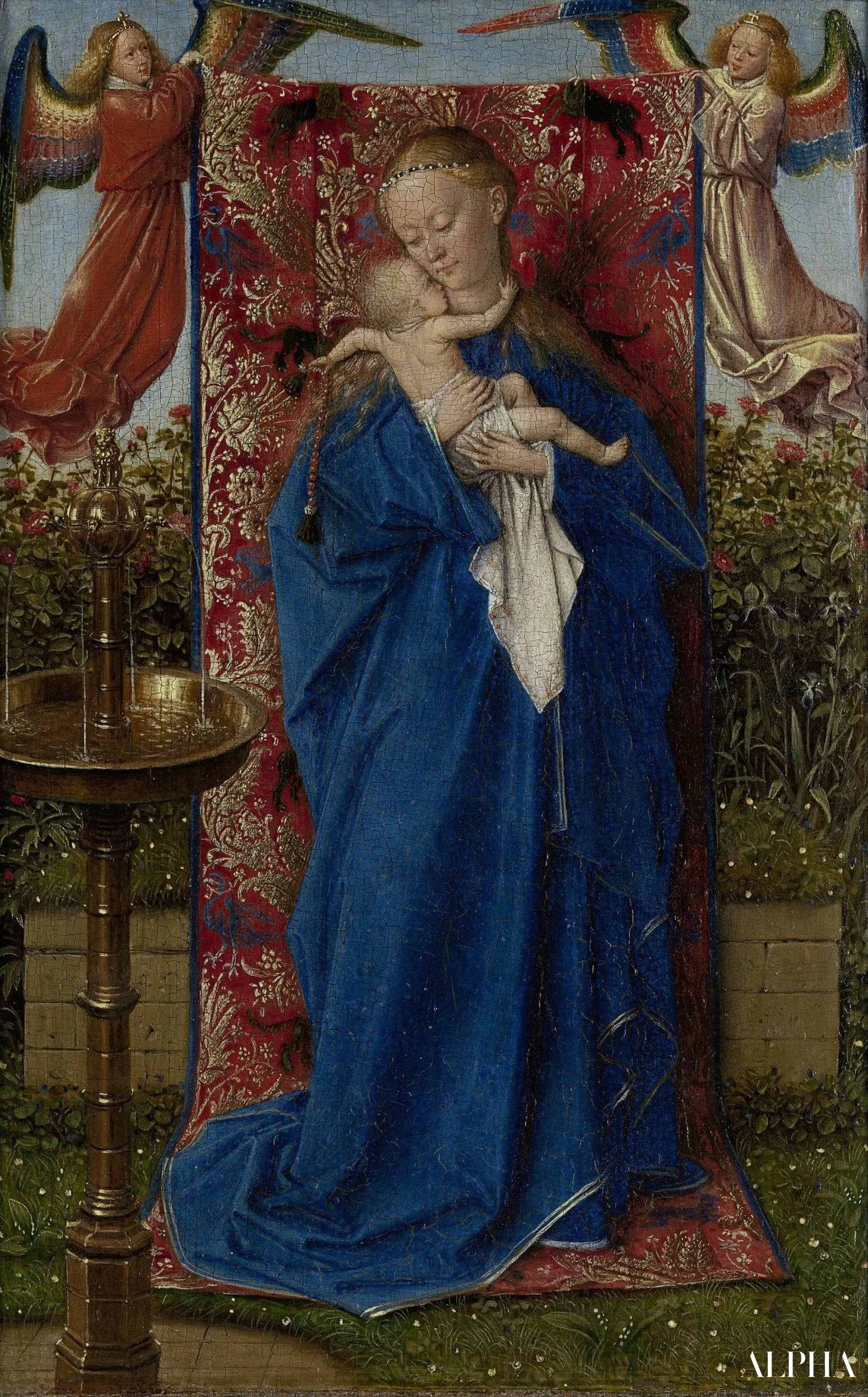 De Madonna bij de fontein - Jan Van Eyck - Reproducties van schilderijen en hoogwaardige schilderkunst