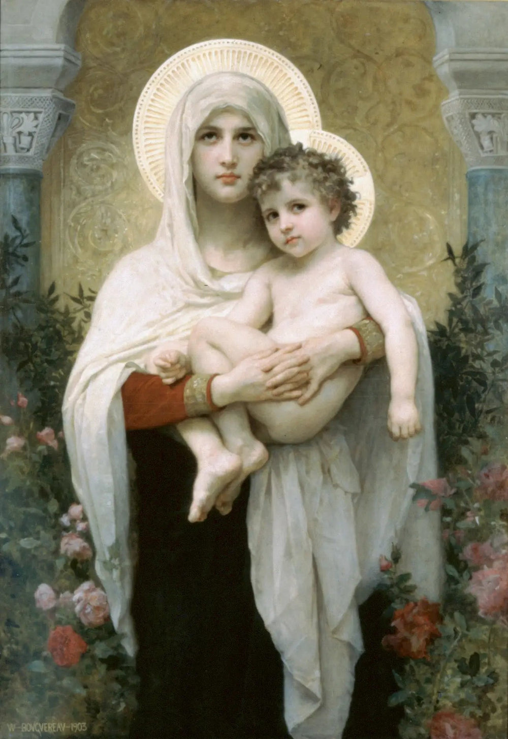 La Madone aux roses - Bouguereau image 1 reproduction artisanale de tableau