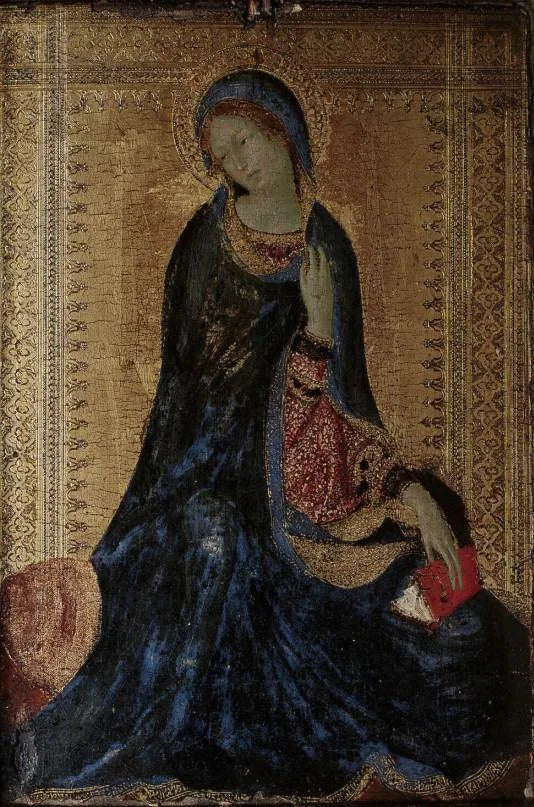 De Madonna van de scène van de Annunciatie - Simone Martini