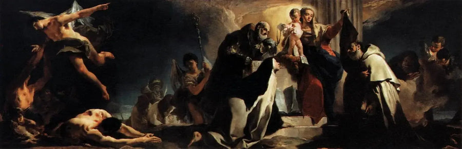 De Madonna van de Karmel en de zielen van het vagevuur - Giovanni Battista Tiepolo