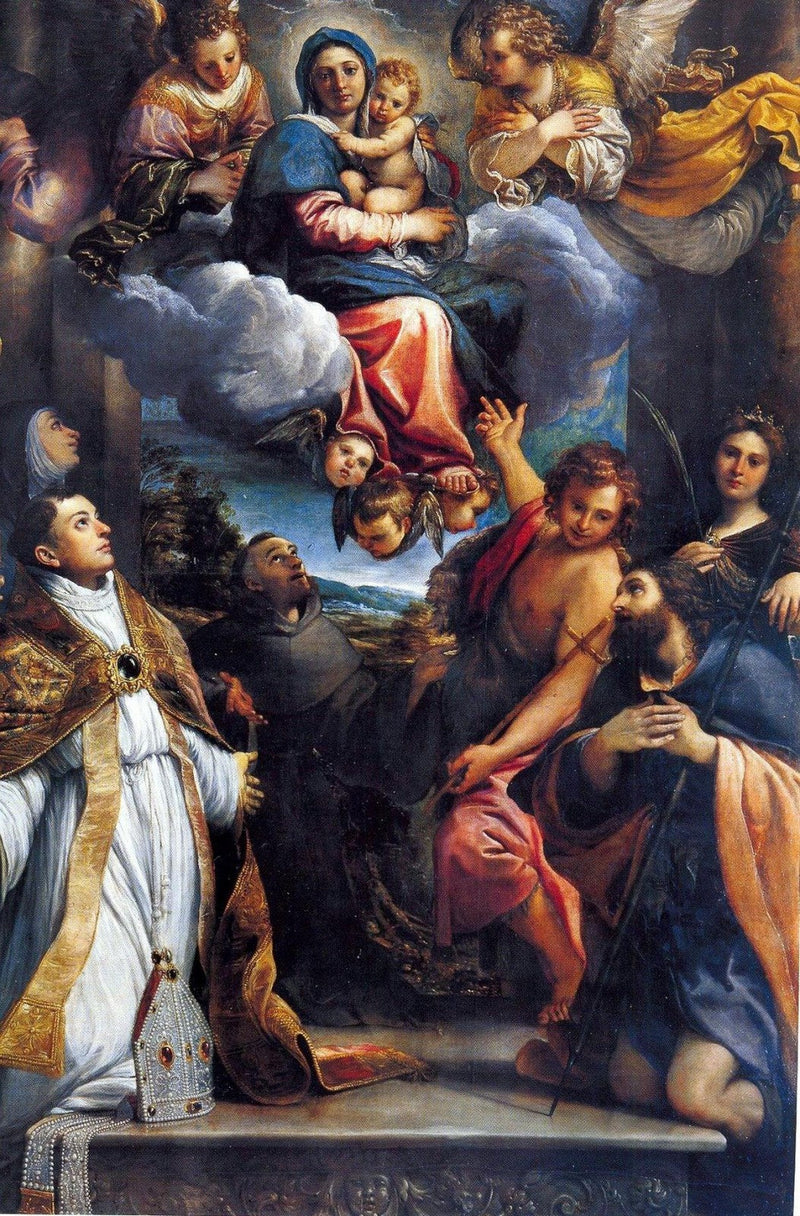 De Madonna in glorie met de heiligen - Annibale Carracci