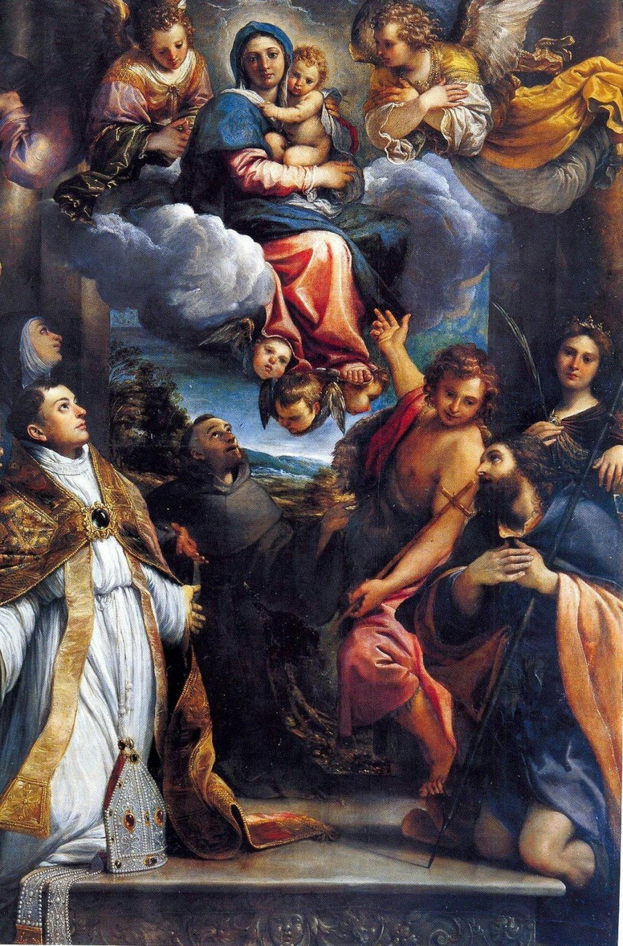 De Madonna in glorie met de heiligen - Annibale Carracci