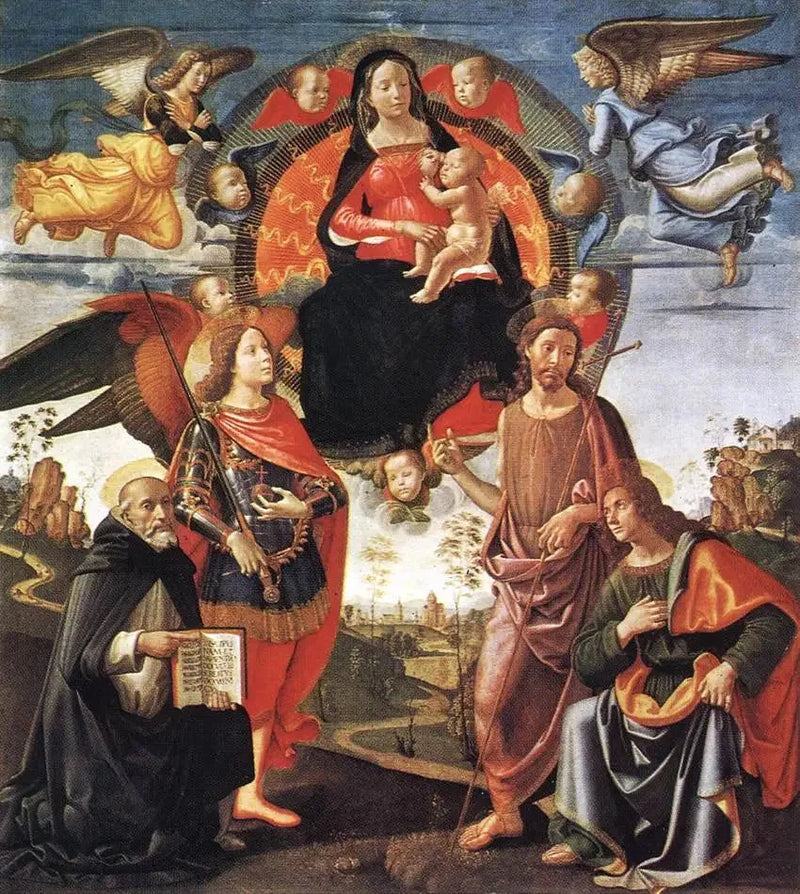 De Maagd in glorie met de heiligen - Domenico Ghirlandaio