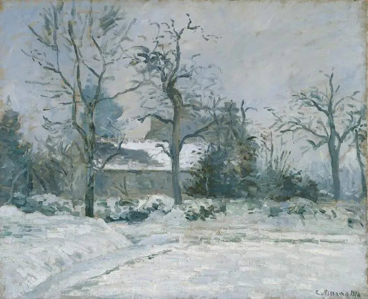 Het Huis van de Piette, Montfoucault, sneeuweffect - Camille Pissarro
