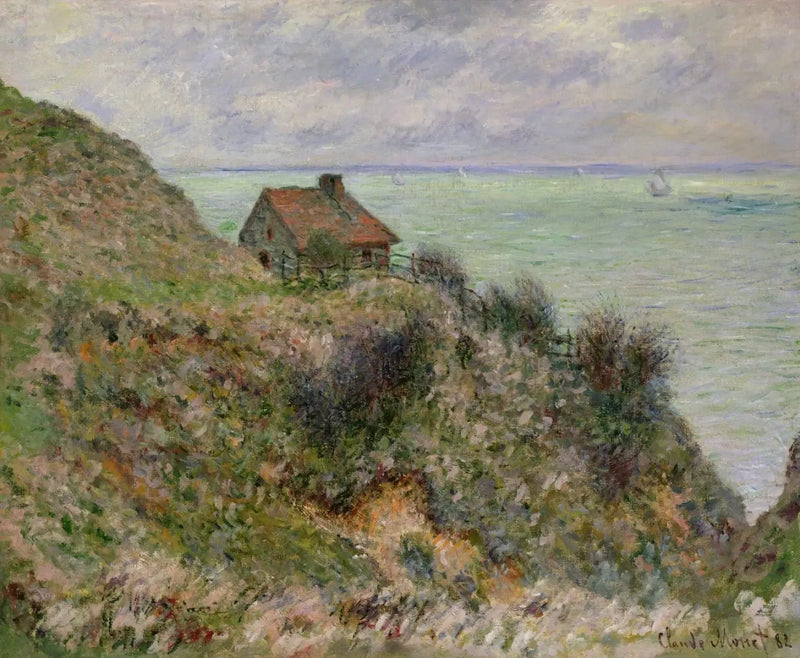 Het huis van de visser, bewolkt weer - Claude Monet