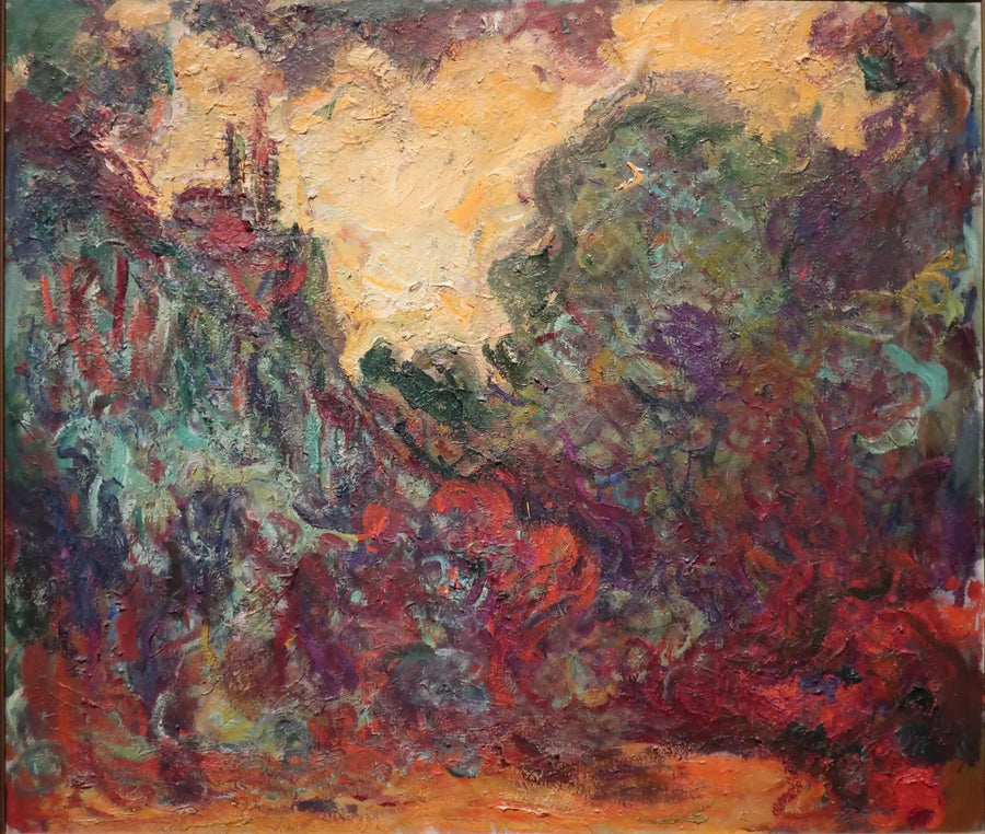 Het huis gezien vanuit de rozentuin - Claude Monet