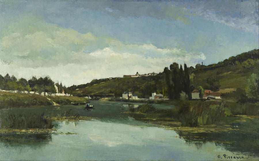 De Marne bij Chennevières - Camille Pissarro