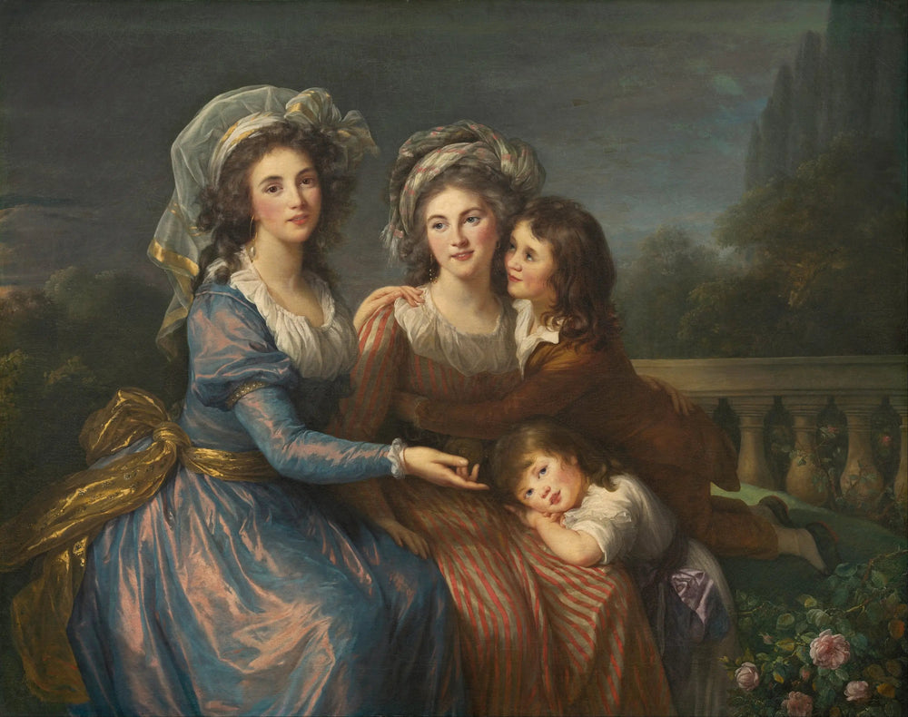 La marquise de Pezay et la marquise de Rougé avec ses fils Alexis et Adrien - Élisabeth Vigée Le Brun image 1 reproduction de peinture à l’huile