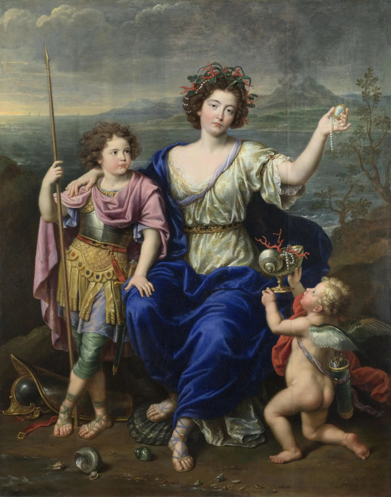 De markiezin van Seignelay en twee van haar zoons - Pierre Mignard