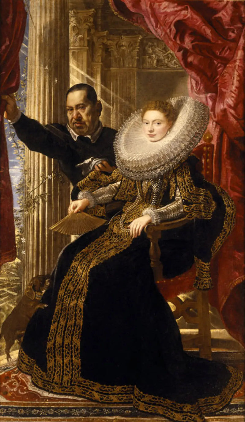 De markiezin Maria Grimaldi en haar dwerg - Peter Paul Rubens