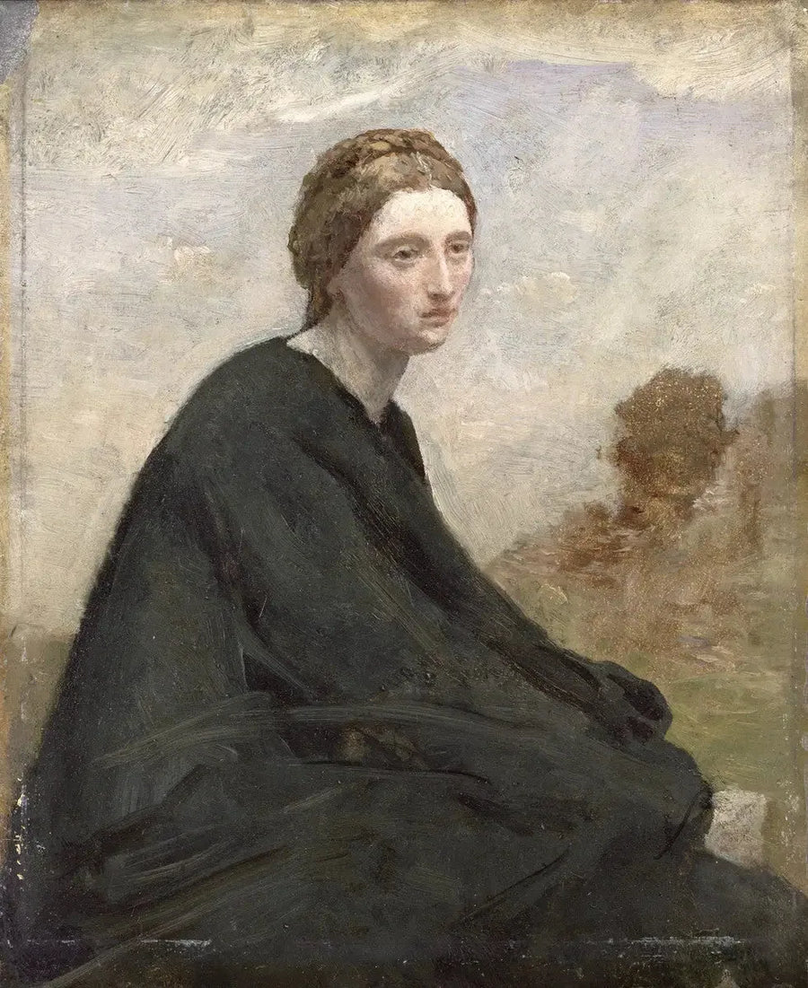 De meditatie - Jean-Baptiste Camille Corot