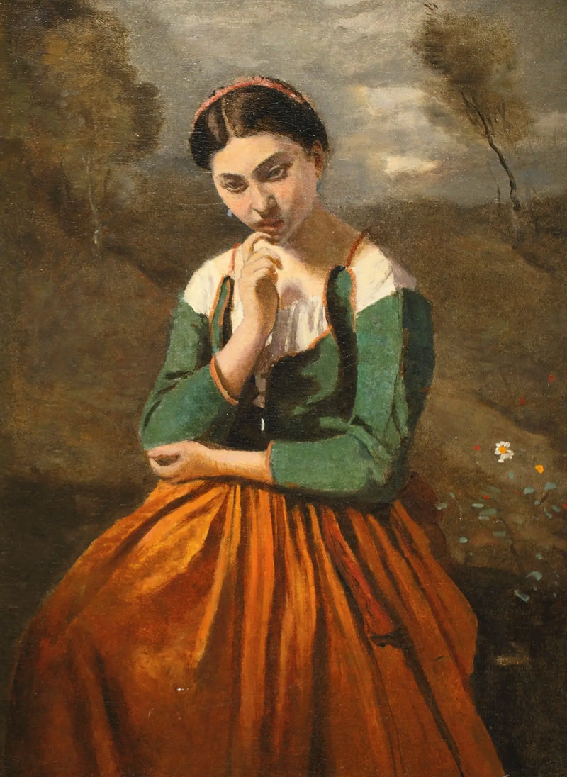 De meditatie - Jean-Baptiste Camille Corot