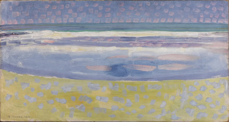 De zee na zonsondergang - Piet Mondrian