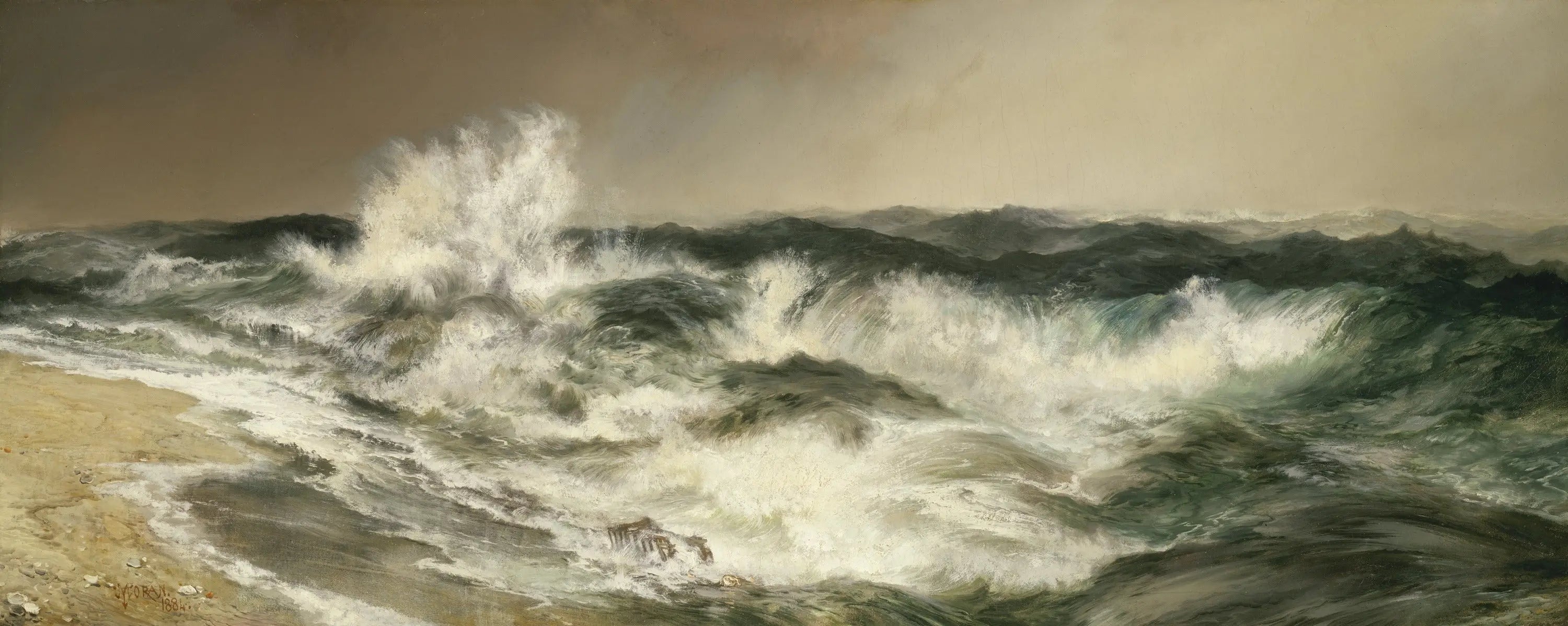 La mer qui résonne beaucoup - Thomas Moran - Alpha Reproduction