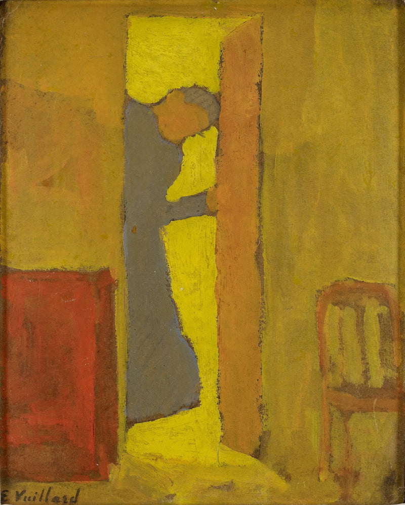 De moeder van de kunstenaar die een deur opent - Édouard Vuillard