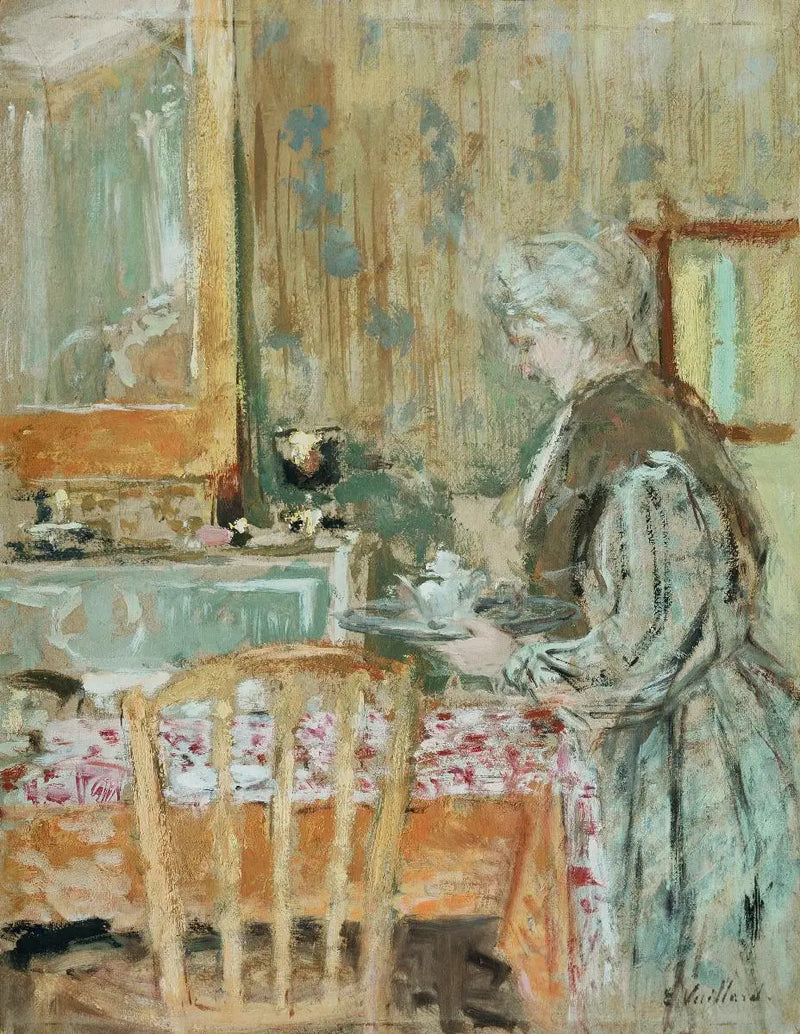 De moeder van de kunstenaar die thee serveert - Édouard Vuillard