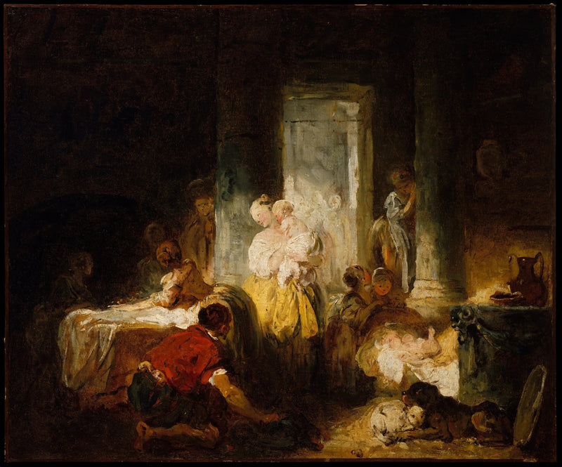 De Gelukkige Moeder - Jean-Honoré Fragonard