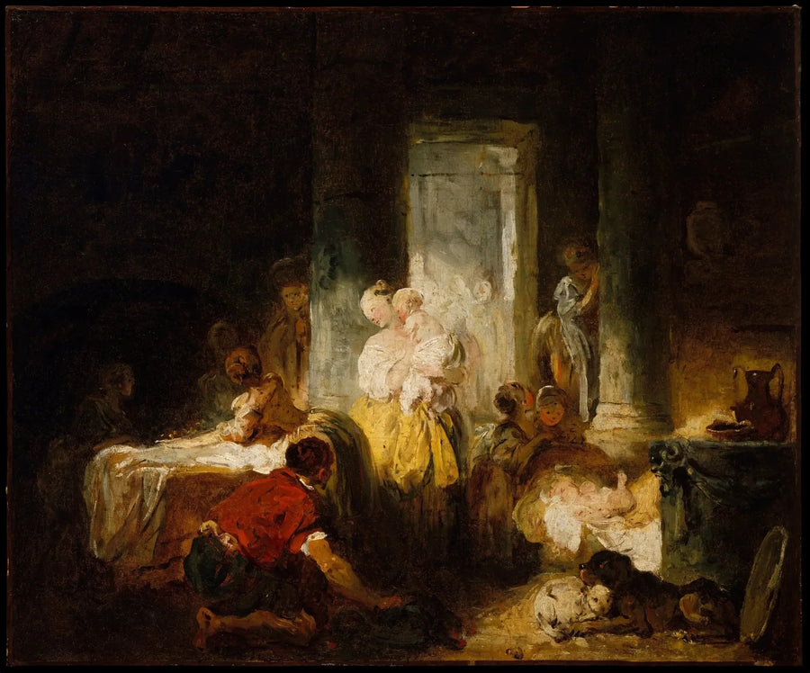 De Gelukkige Moeder - Jean-Honoré Fragonard