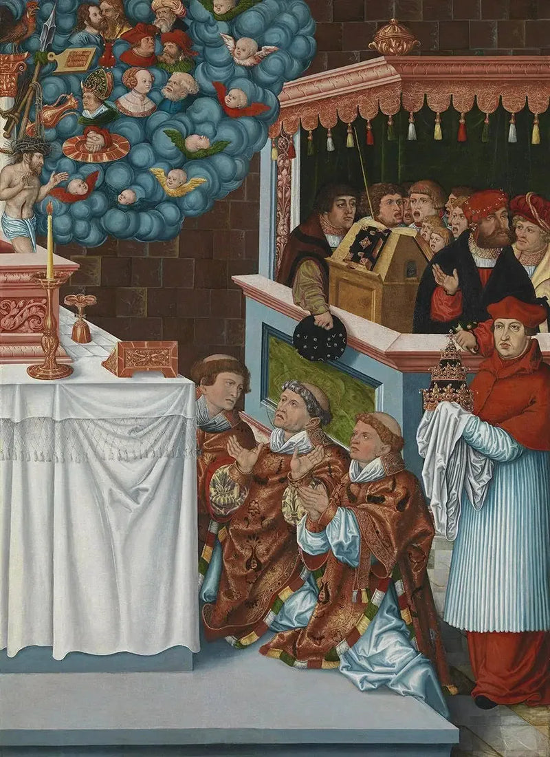 De mis van Sint Gregorius met kardinaal Albrecht van Brandenburg - Lucas Cranach de Oude