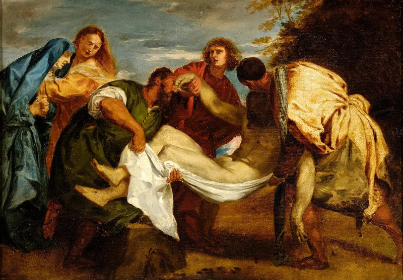 De Lijklegging naar Titian - Eugène Delacroix