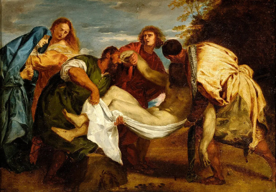 De Lijklegging naar Titian - Eugène Delacroix