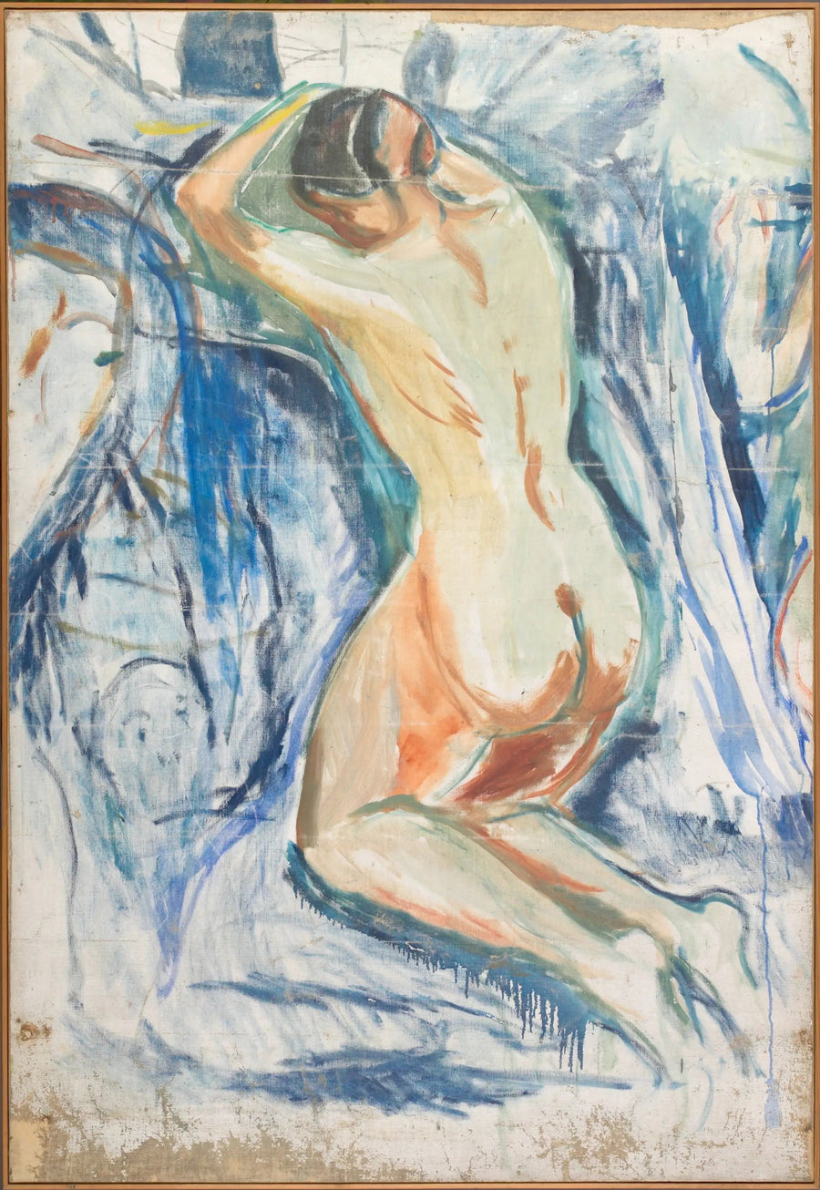 De menselijke berg: knielend naakt - Edvard Munch
