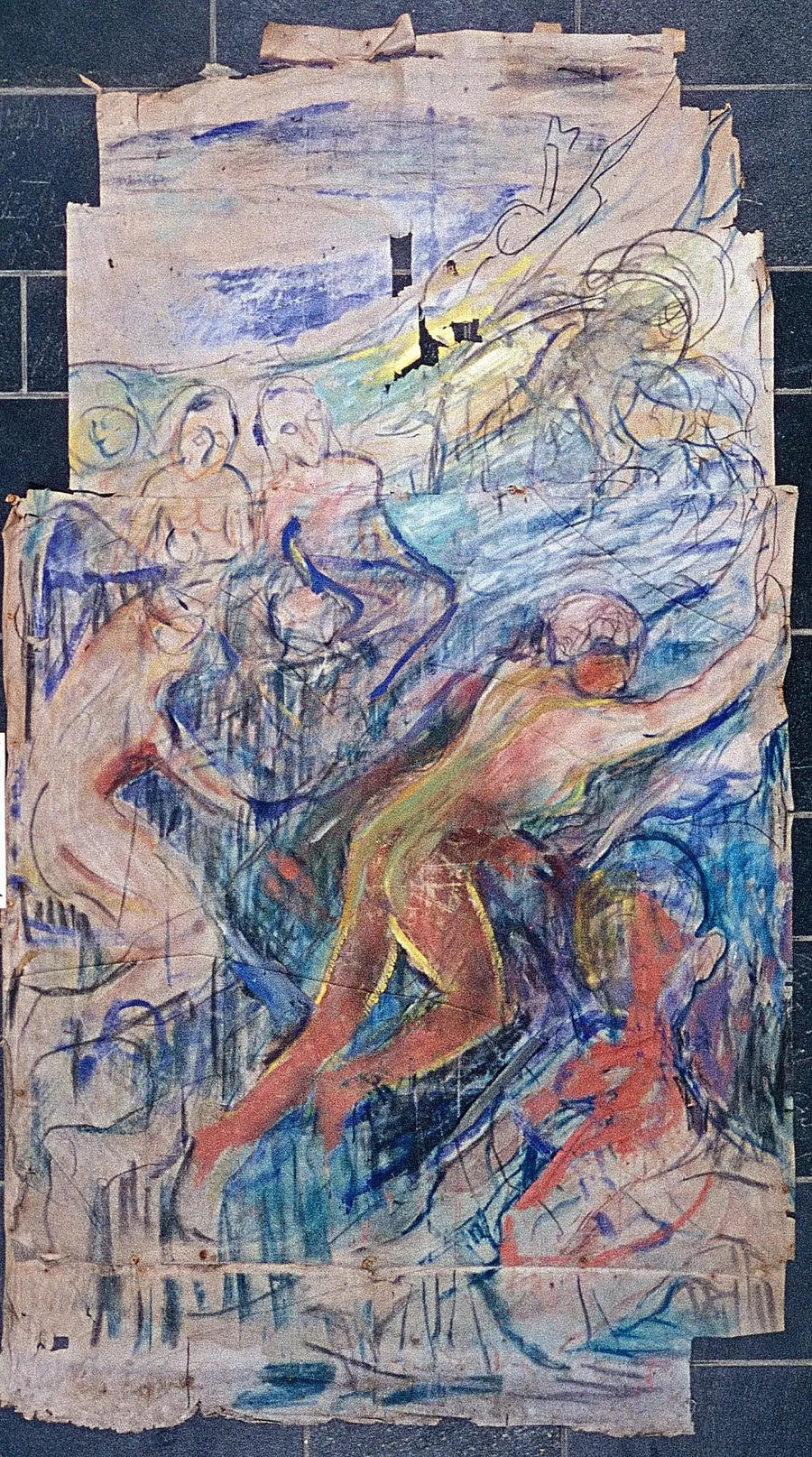 De menselijke berg: bovenste linker gedeelte - Edvard Munch