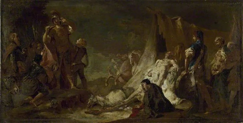 De dood van Darius - Giovanni Battista Piazzetta