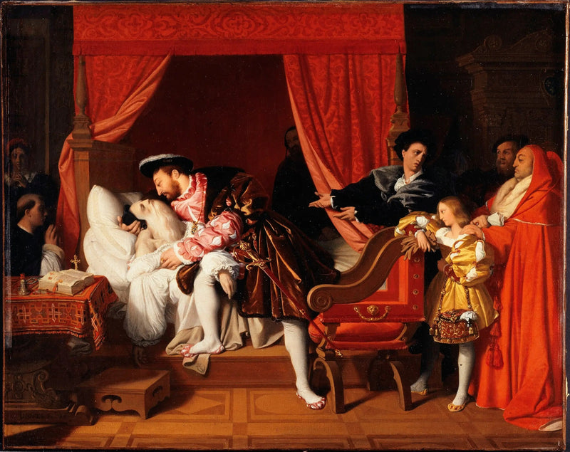 De dood van Leonardo da Vinci - Jean-Auguste-Dominique Ingres