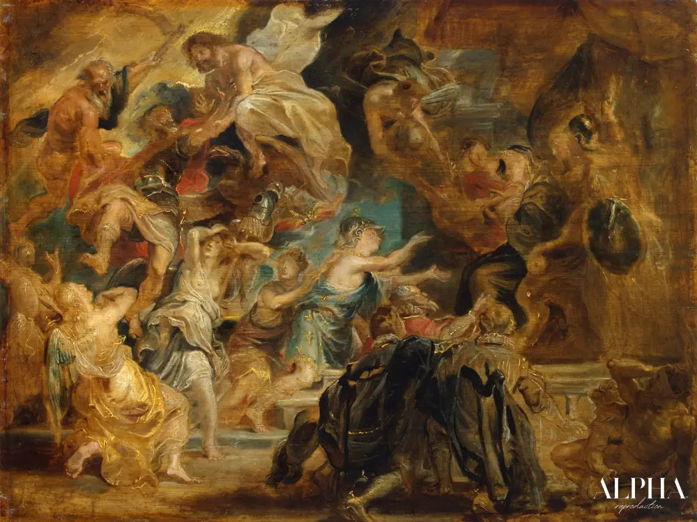 La mort d'Henri IV et la proclamation de la régence - Peter Paul Rubens - Reproductions de tableaux et peintures haut de gamme