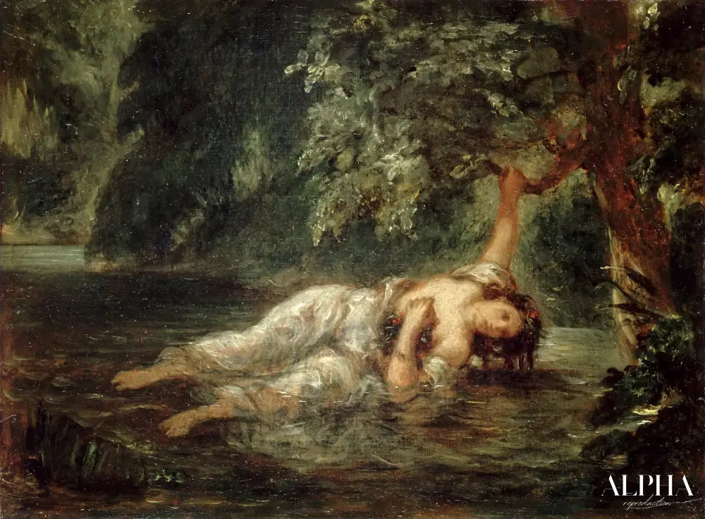 La mort d'Ophélie 1844 - Eugène Delacroix - Reproductions de tableaux et peintures haut de gamme