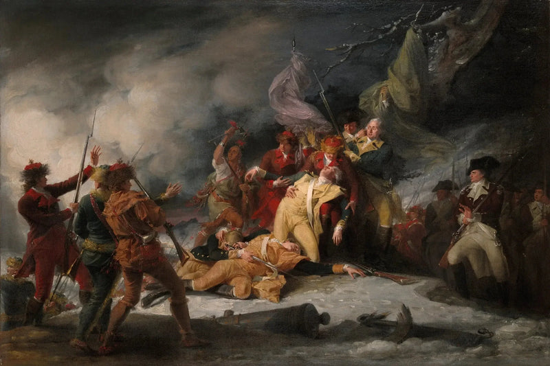 De dood van generaal Montgomery bij de Slag om Quebec, op 31 december 1775 - John Trumbull

Source:
La Mort du général Montgomery à la bataille de Québec, le 31 décembre 1775 - John Trumbull